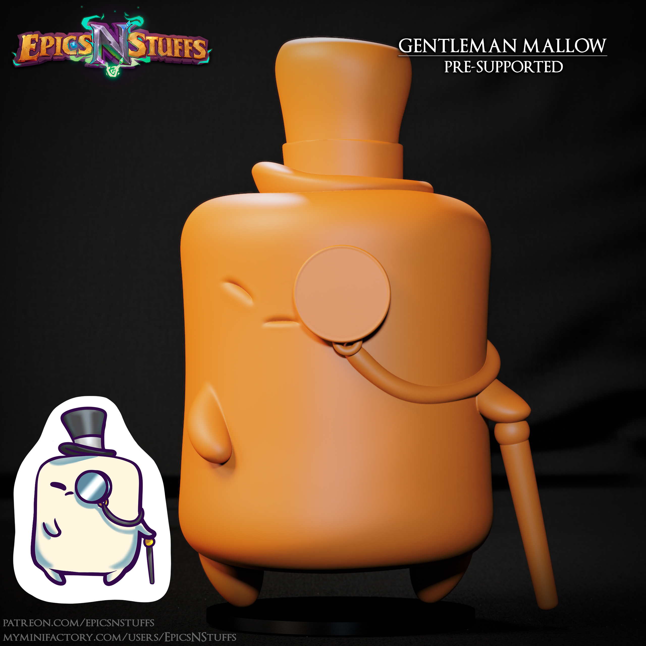 Gentleman Mallow Miniature, Pre-Supported
